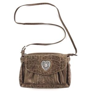 Brighton Croc Embossed Leather Crossbody